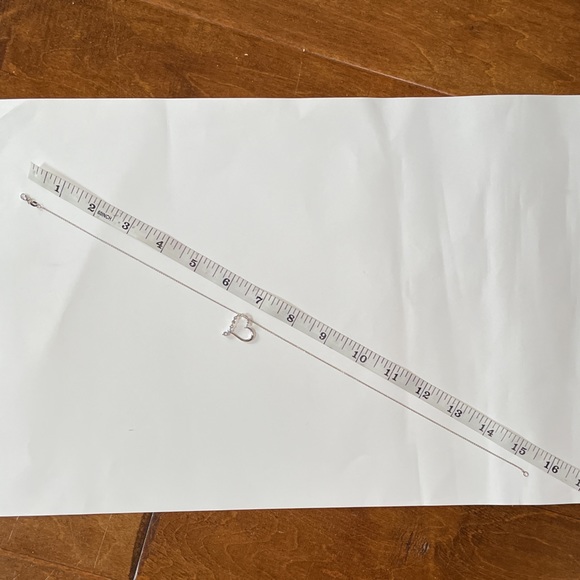 Solid 14K White Gold Modern Natural Diamond Heart Pendant Neck Chain Necklace - Picture 15 of 17